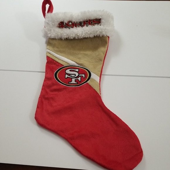 Christmas Stocking San Francisco 49ers Holiday 17" New Team Color Block Swoop - Picture 1 of 4